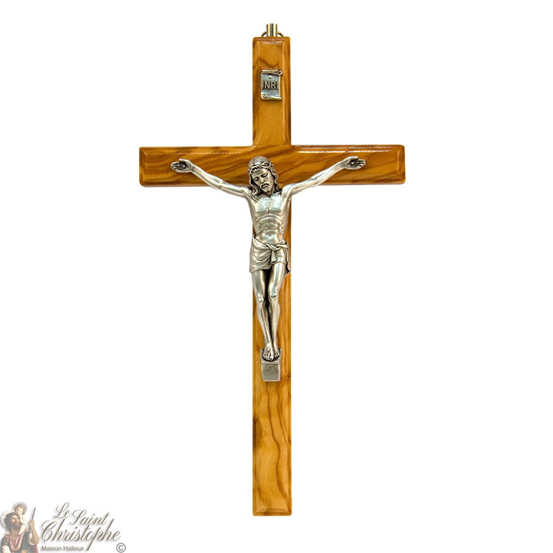 Croce Di Cristo In Legno D Ulivo E Metallo 21 Cm