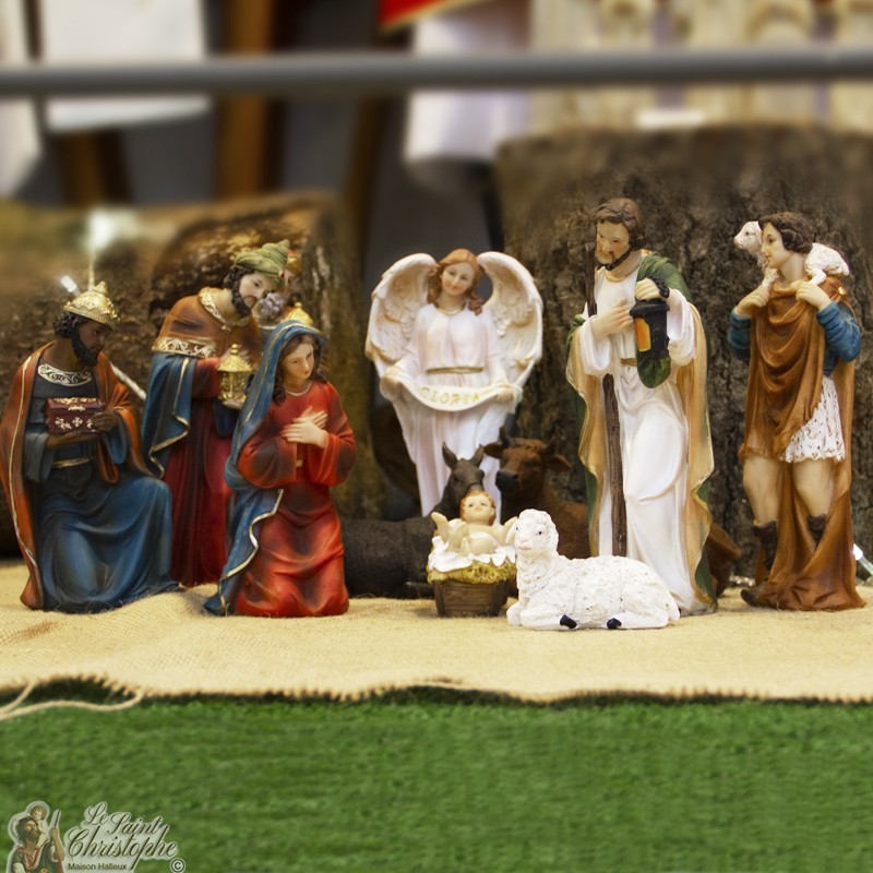 Presepe completo 11 pezzi in resina - alto 15 cm - Holyfamily