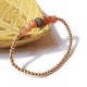 Bracelet with fine gold beads and faceted sunstone