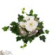 Bouquet of flowers in white wreath