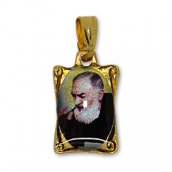 Médaille Padre Pio rectangulaire