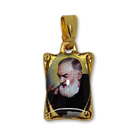 Médaille de Padre Pio rectangulaire 