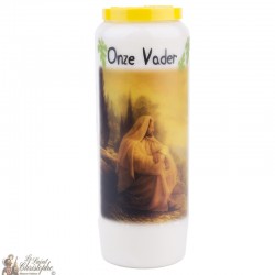 Novena candles with Our Father