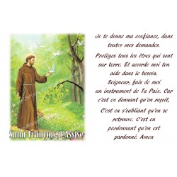 Autocollant bougie de neuvaine avec prière français - Saint François d'Assise