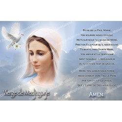 Autocollant bougie de neuvaine avec prière français - Vierge de Medjugorje 2