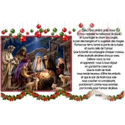 sticker with french  prayer - Christmas