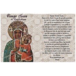 sticker with french  prayer - Black Virgin of częstochowa