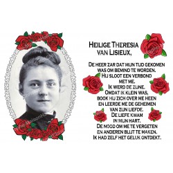 Aufgleber für Novenkerzen mit Gebet auf Holländisch - Therese von Lisieux