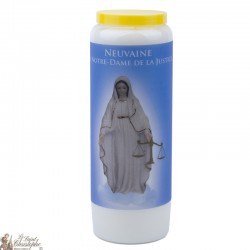 Novena candles to Our Lady of Justice