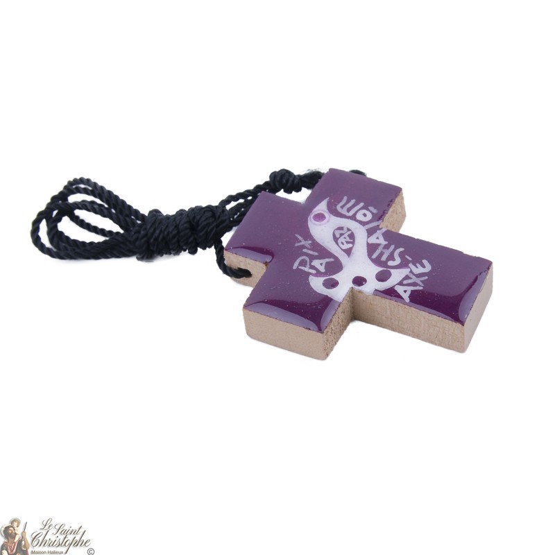 Wooden cross pendant of Saint Benoît and small box