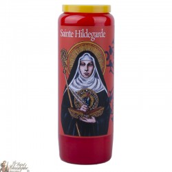 Red novena candles to Saint Hildegard