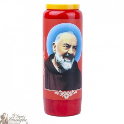 Bougies Neuvaines rouges à Padre Pio