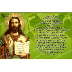 sticker with french  prayer - Jesus